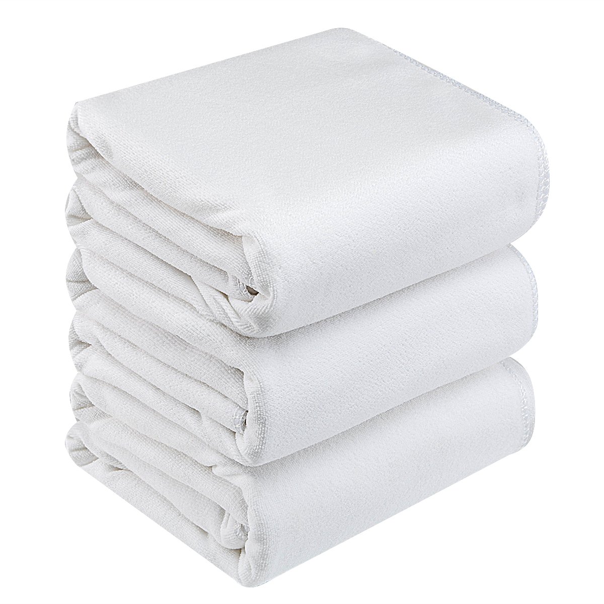 Premium Bath Towel Set:Microfiber 3 Pack Towel Sets (31"X71") - Extra Absorbent, Fast Drying & Antibacterial, Multipurpose Use as Bath Fitness Towel, Sports Towels, Yoga Towel,Spa Towel, white