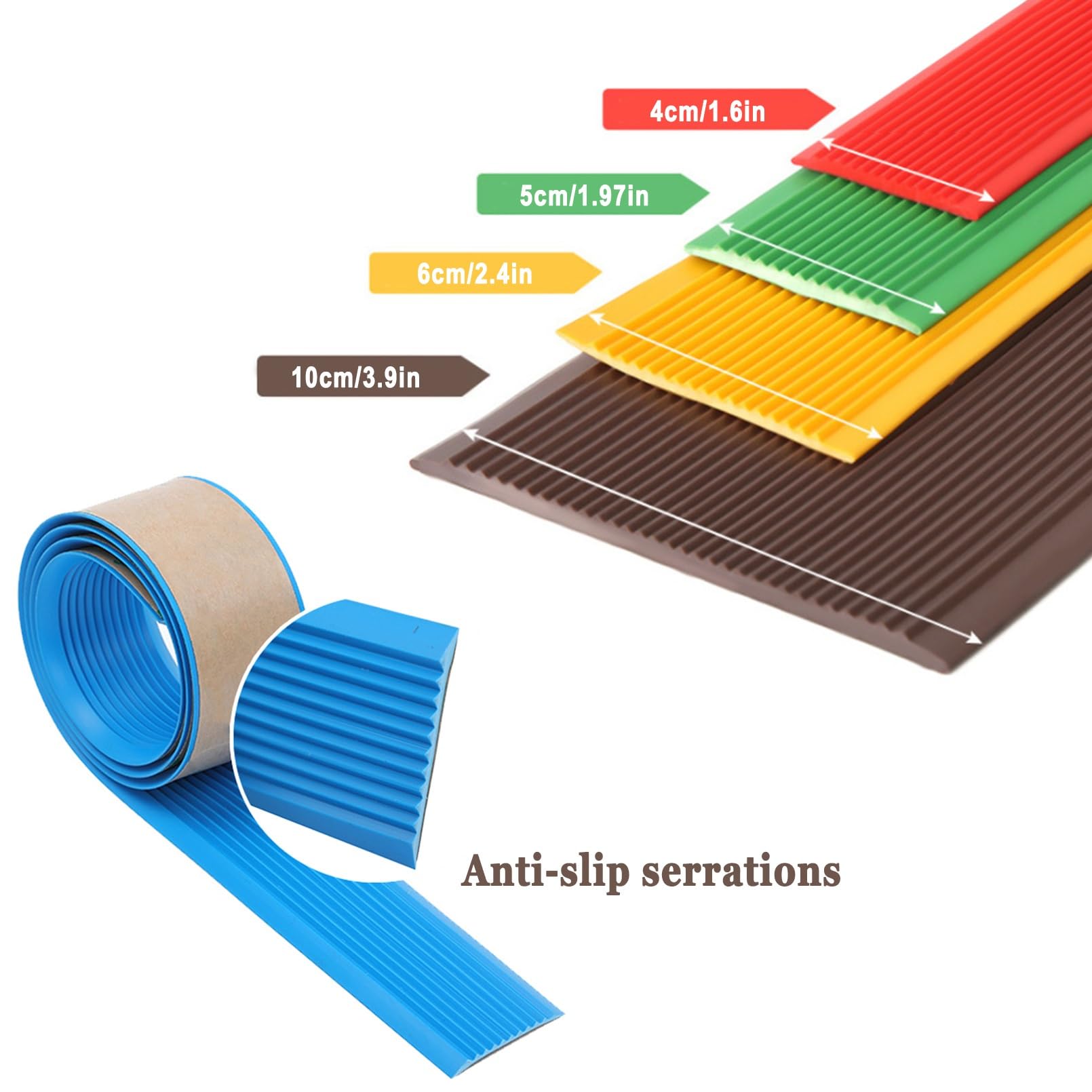 Borde de Escalera de Vinilo Antideslizante, Tiras Antideslizantes Para Peldaños, Para Peldaños de Interior Y Exterior, Protector de Borde de Escalera de Vinilo de PVC Adhesivo Para Escalera(Yellow,0.0