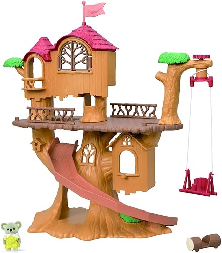 Calico Critters Adventure Treehouse - Juego de regalo, casa de muñecas coleccionable, figura y accesorios
