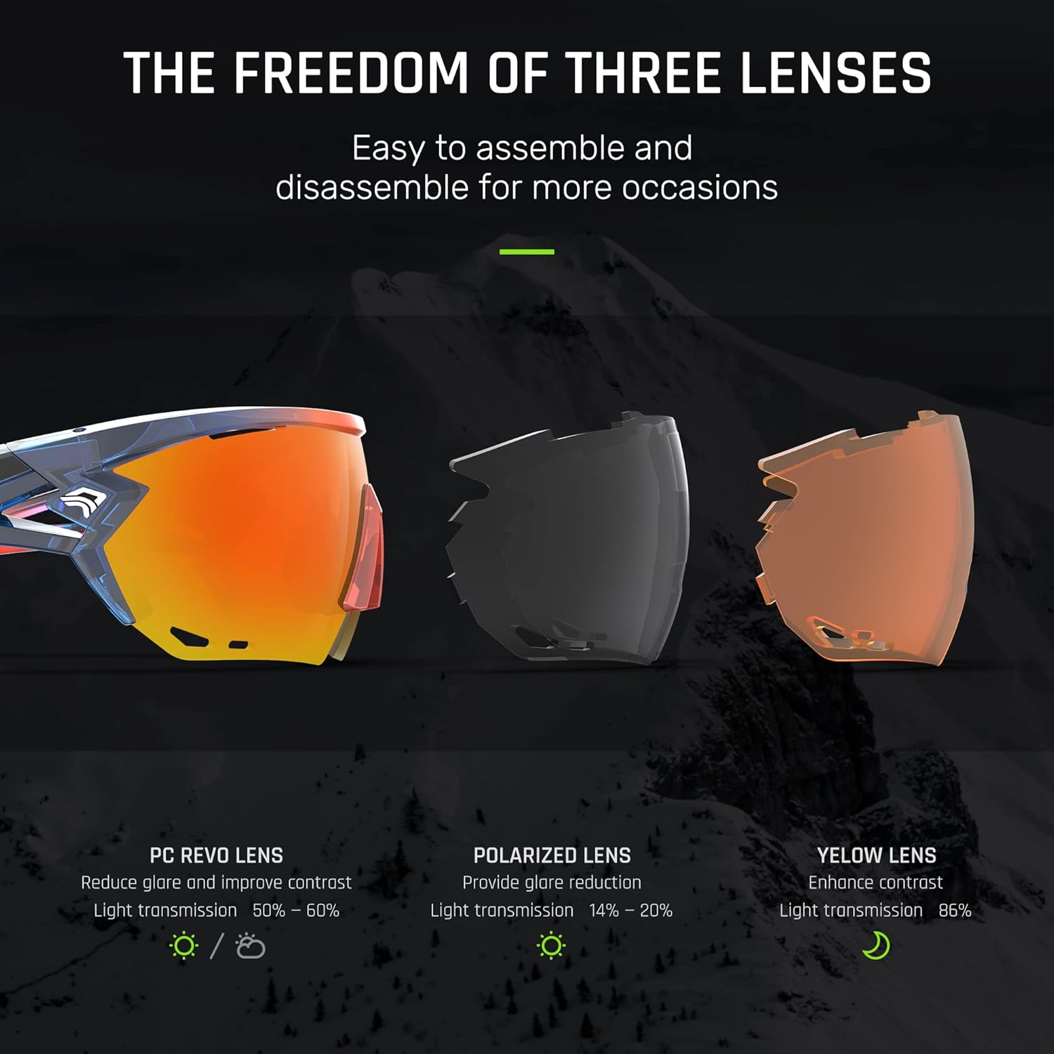 TOREGE Sports Sunglasses with 1.4mm Polarized Lens For Men Women Cycling Running Fishing Driving Golf Glasses TR18 Eagle-s