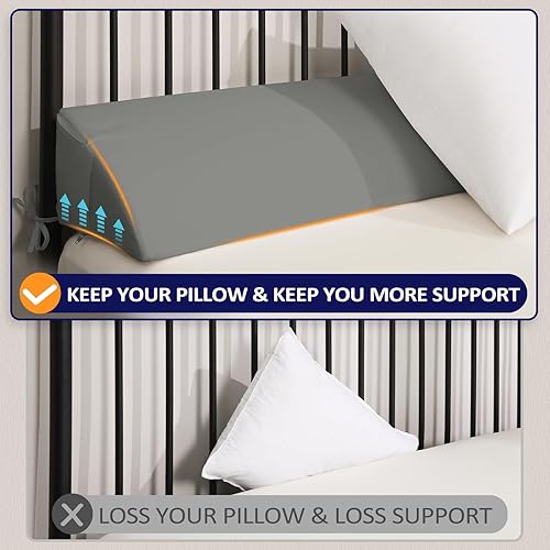Miniatura 5 de downluxe Almohada de cuña de cama tamaño King para cabecero, almohada de cabecero para cama King, relleno de espacio de colchón para cerrar el