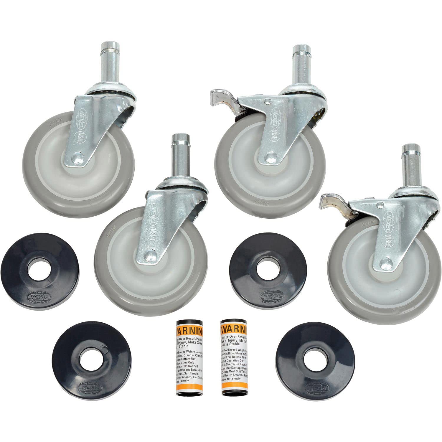 Nexel Stainless Steel Stem Casters by Global Industrial – Stainless Steel, Gray, Model 241346D