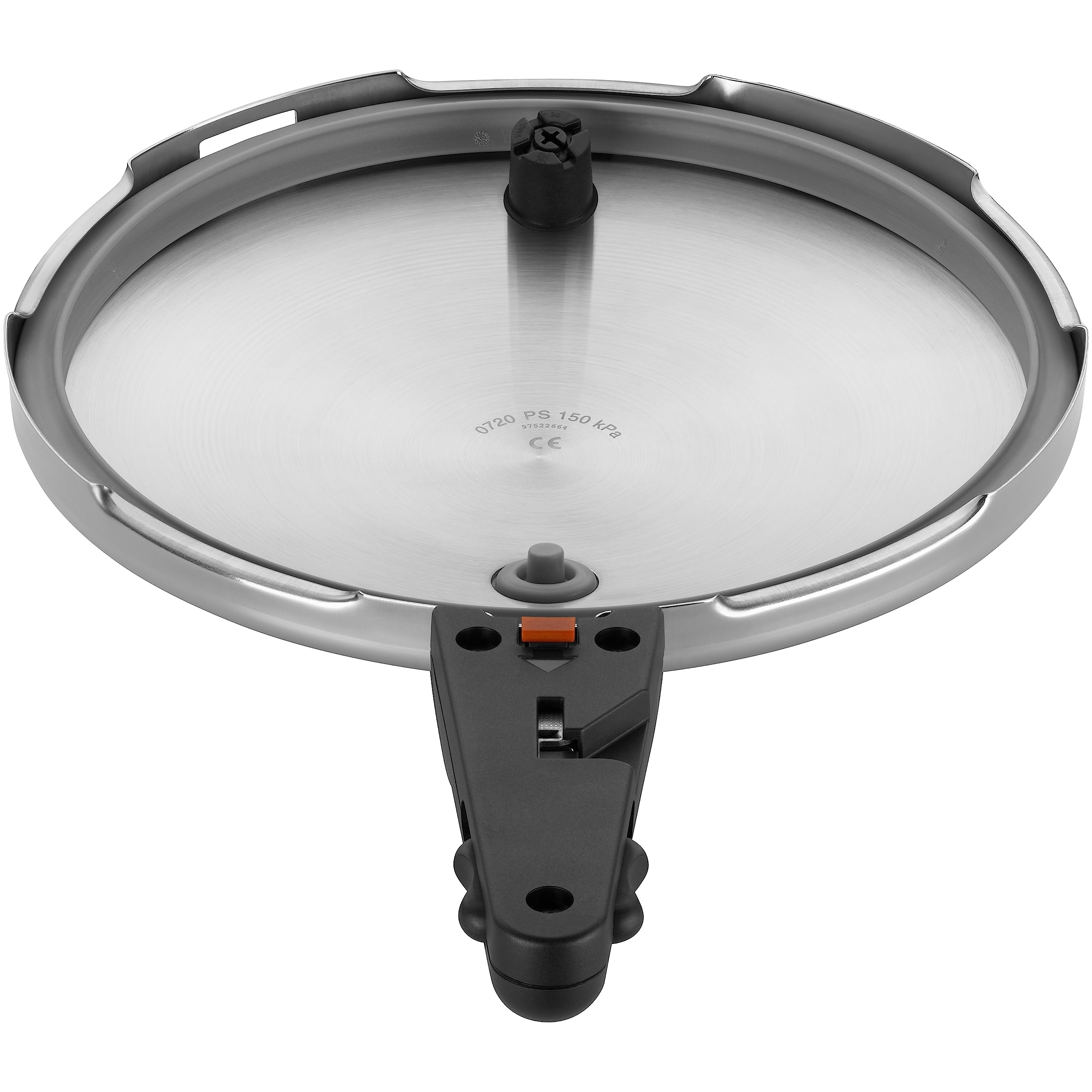 WMF Perfect Ersatzdeckel für Schnellkochtopf 3l, 4,5l, 6,5l 8,5l, Dampfkochtopf 22 cm, Cromargan Edelstahl poliert, Kunststoffgriff, 2 Kochstufen Einhand-Kochstufenregler