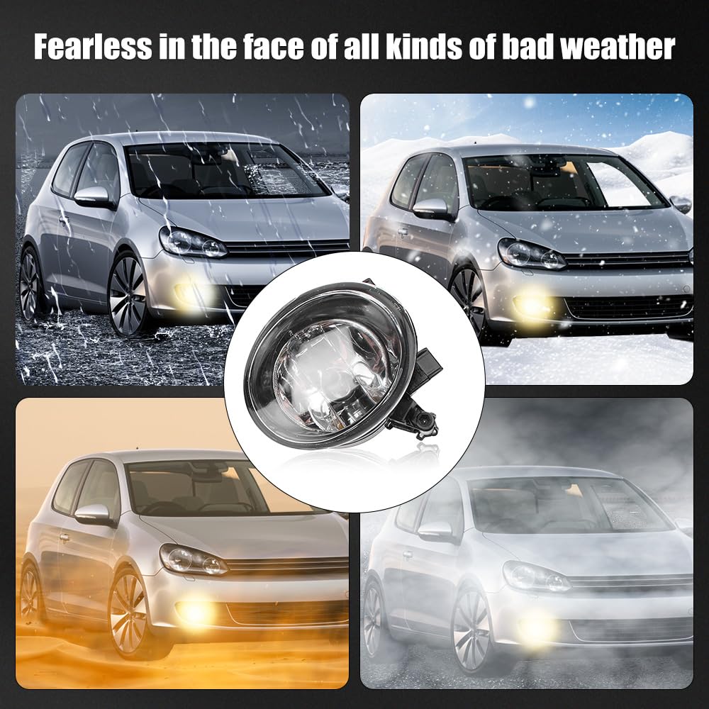 1X feu antibrouillard de pare-chocs avant de voiture, Riloer adapté pour V W G-olf M-K6 plus C-abriolet J-etta M-K6 E-os 1F C-addy 2K T-ouran T-iguan B-eetle R-line, 5K0941699 5K0941700（droite）