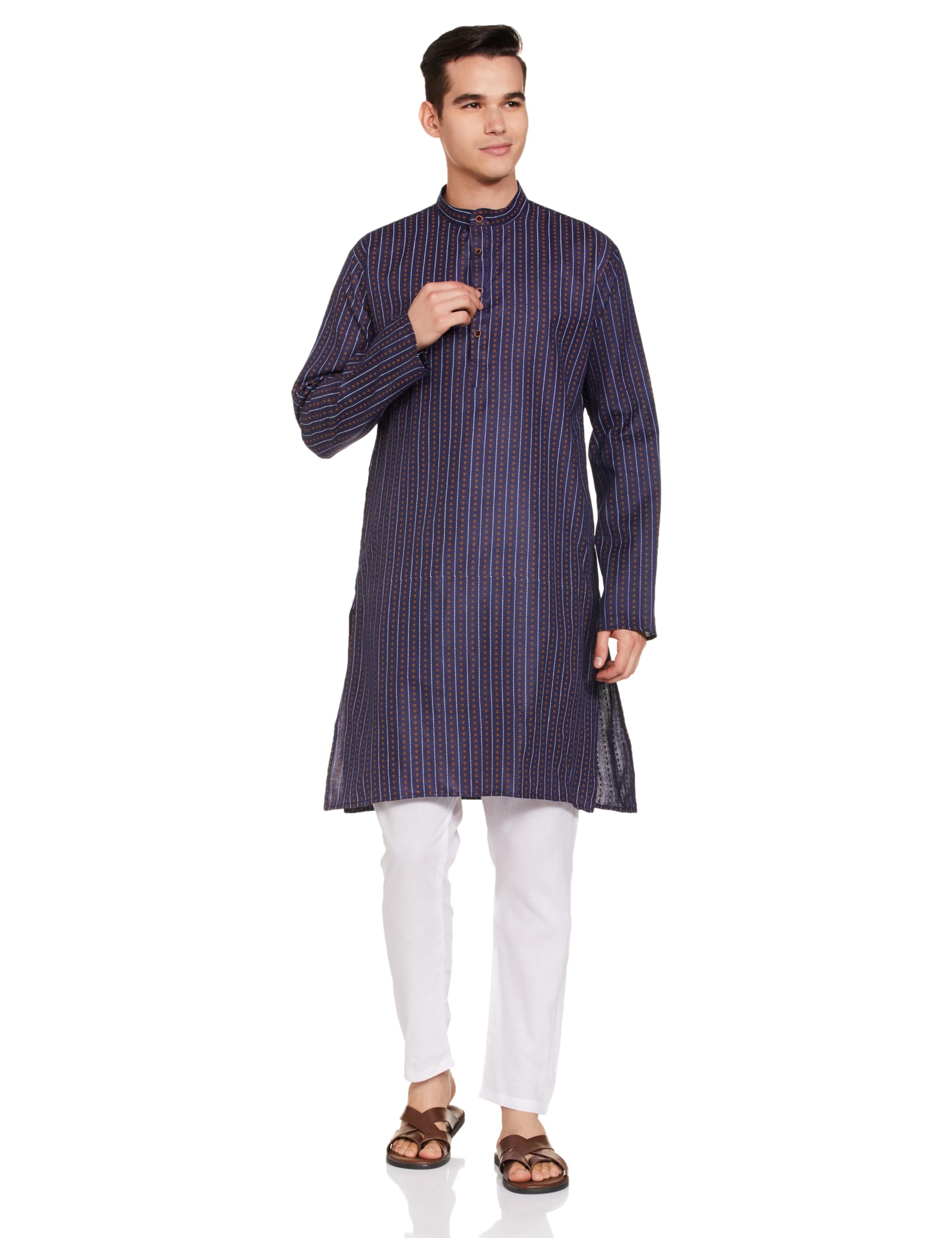 luxrio Kurta Set for Men Cotton Blend Kurta with Pyjama Set Ethnic Set-picture-28