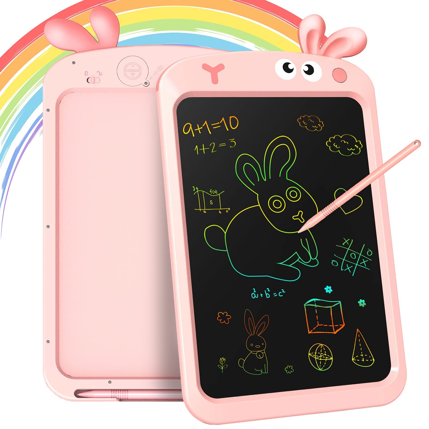 8.5 Inch LCD Writing Tablet Toys for 3 - 8 Year Old Boys Girls Gifts, Colorful Drawing Board Writing Doodle Pad, Portable Scribbler Boards Educational Toys Gifts for Kids Learning (Pink Rabbit)