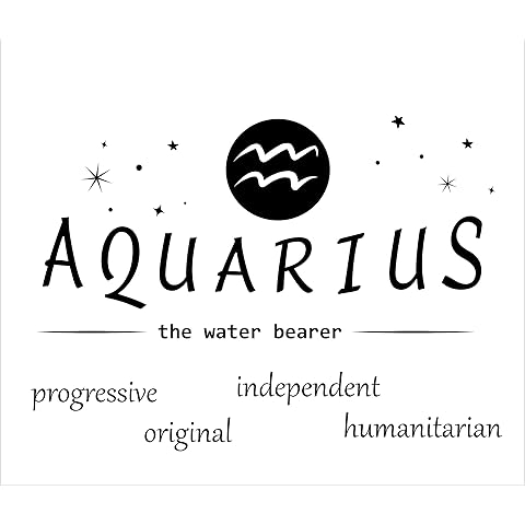 Zodiac Sign Aquarius Horoscope Quotes Vinyl Wall Decal - The Water Bearer Progressive Independent Original Humanitarian - 17