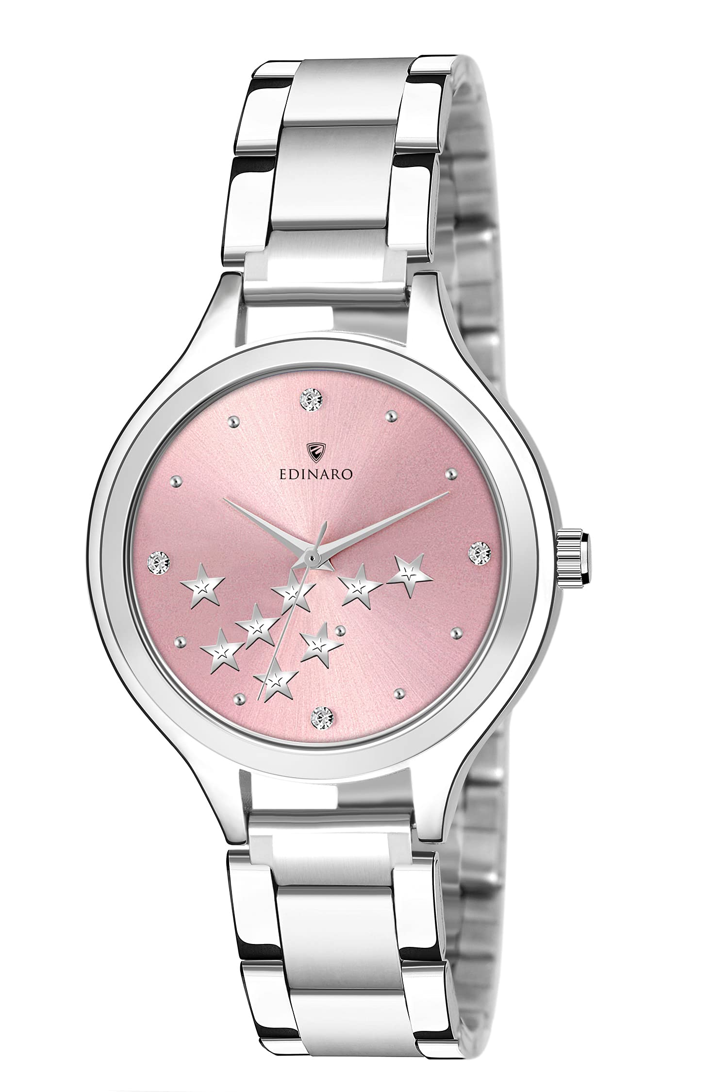 EDINARO Analogue Pink Dial Silver Bracelet Girls & Womens Wrist Watch (ED-2078W) (B097MR7P7H) Amazon Price History, Amazon Price Tracker