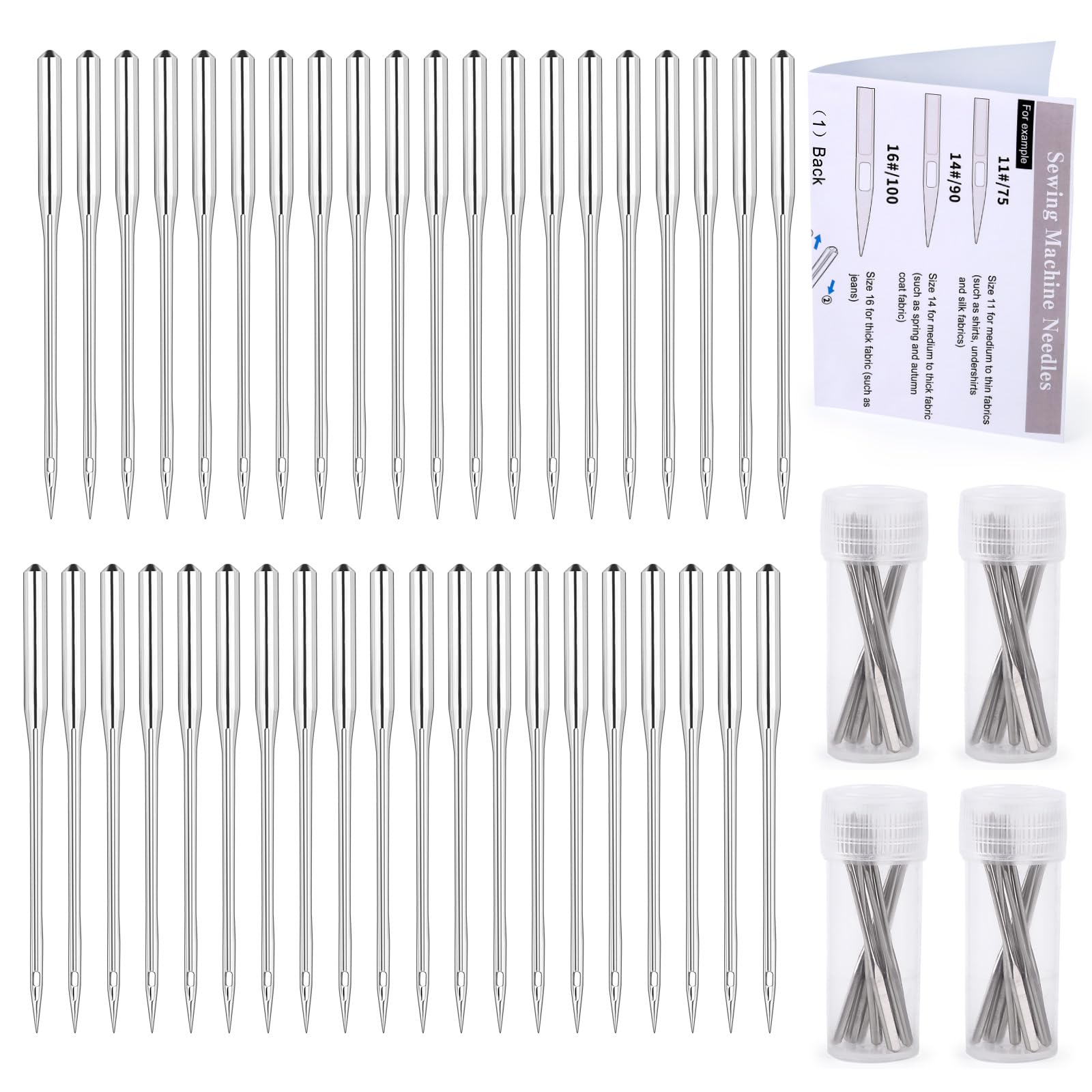 Axmru Black|White|Grey Universal Sewing Machine Needles 90/14 Sewing Needles For Sewing Machine