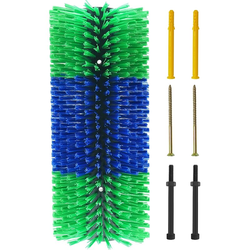 Escova para Cavalos e Animais de Fazenda para Escovação Fixa em Plástico Sayutie, Verde, Pacote com 1