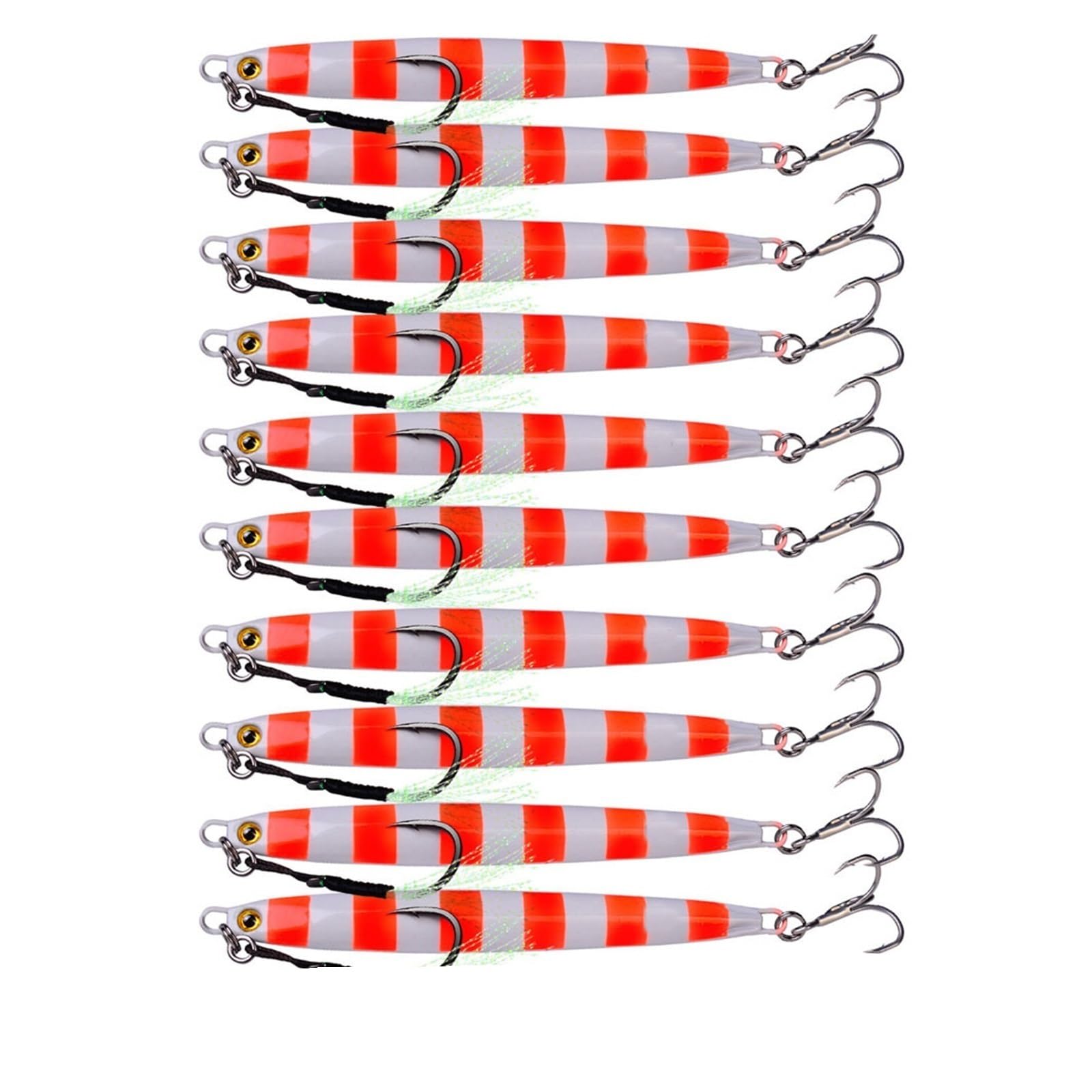 XILILHC 10 Pièces/Ensemble 10g 20g 30g 40g 60g Appâts en Métal Coulé Leurres De Pêche Lot Gabarits Truite Appâts Durs Pesca Poisson Gabarits Eau Salée