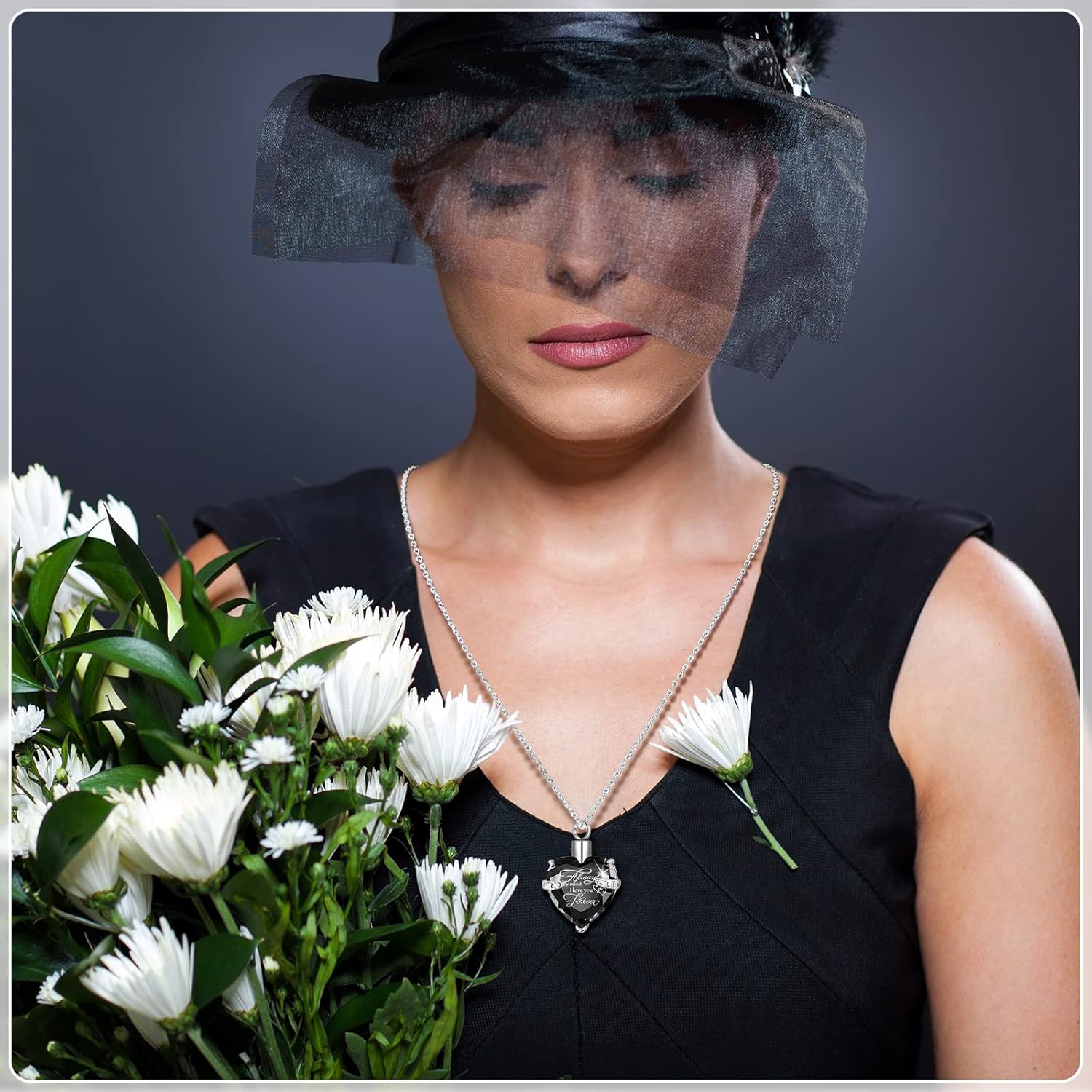 Fumete 6 Pcs Ashes Necklace Urn Jewelry for Human Ashes Memorial - Men & Women Pendant - Image 7