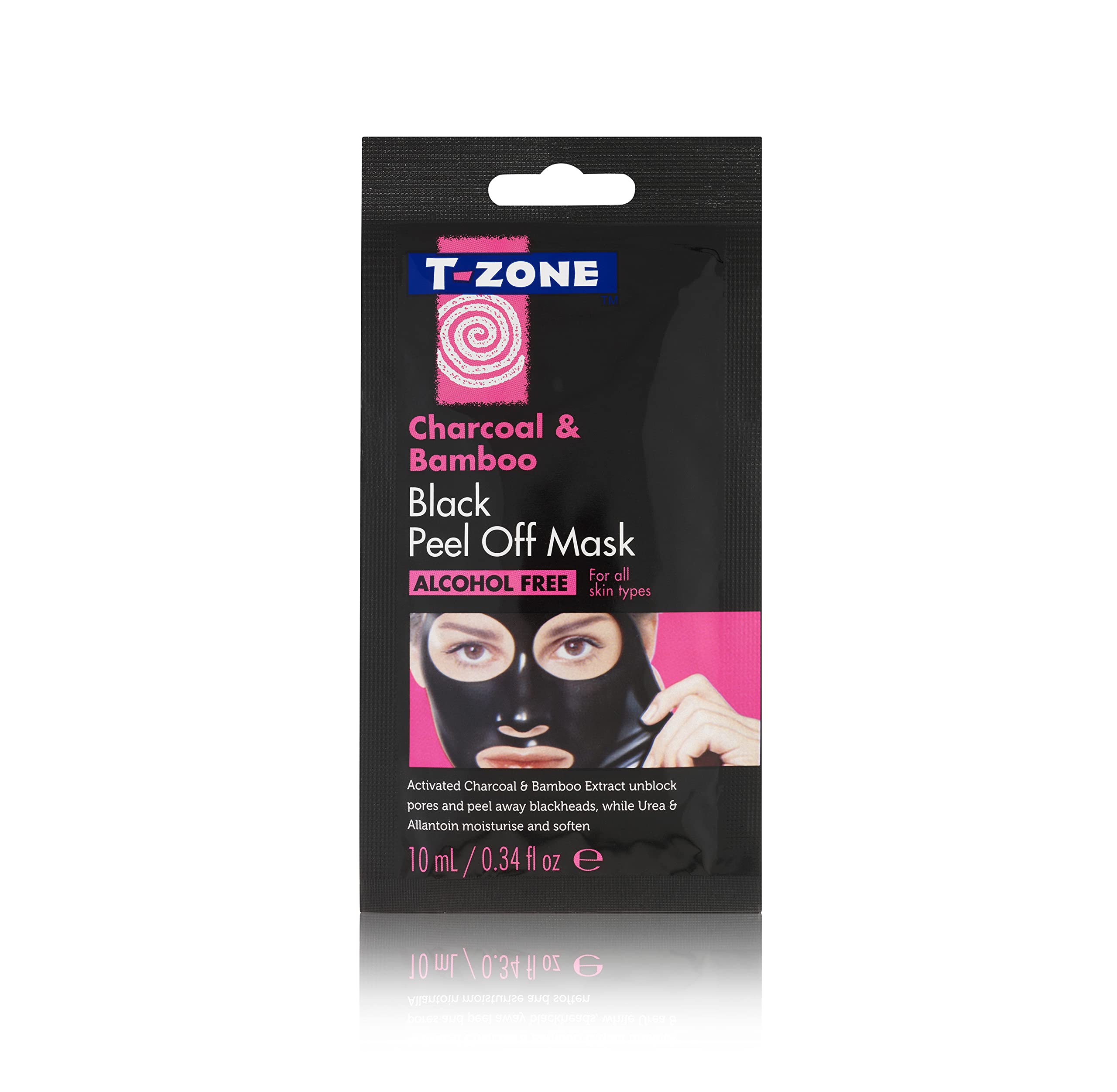 T-Zone Charcoal & Bamboo Ultra Purifying Black Peel Off Mask (10ml) - Unblock Pores and Peel away Blackheads. Moisturise & Soften Skin.