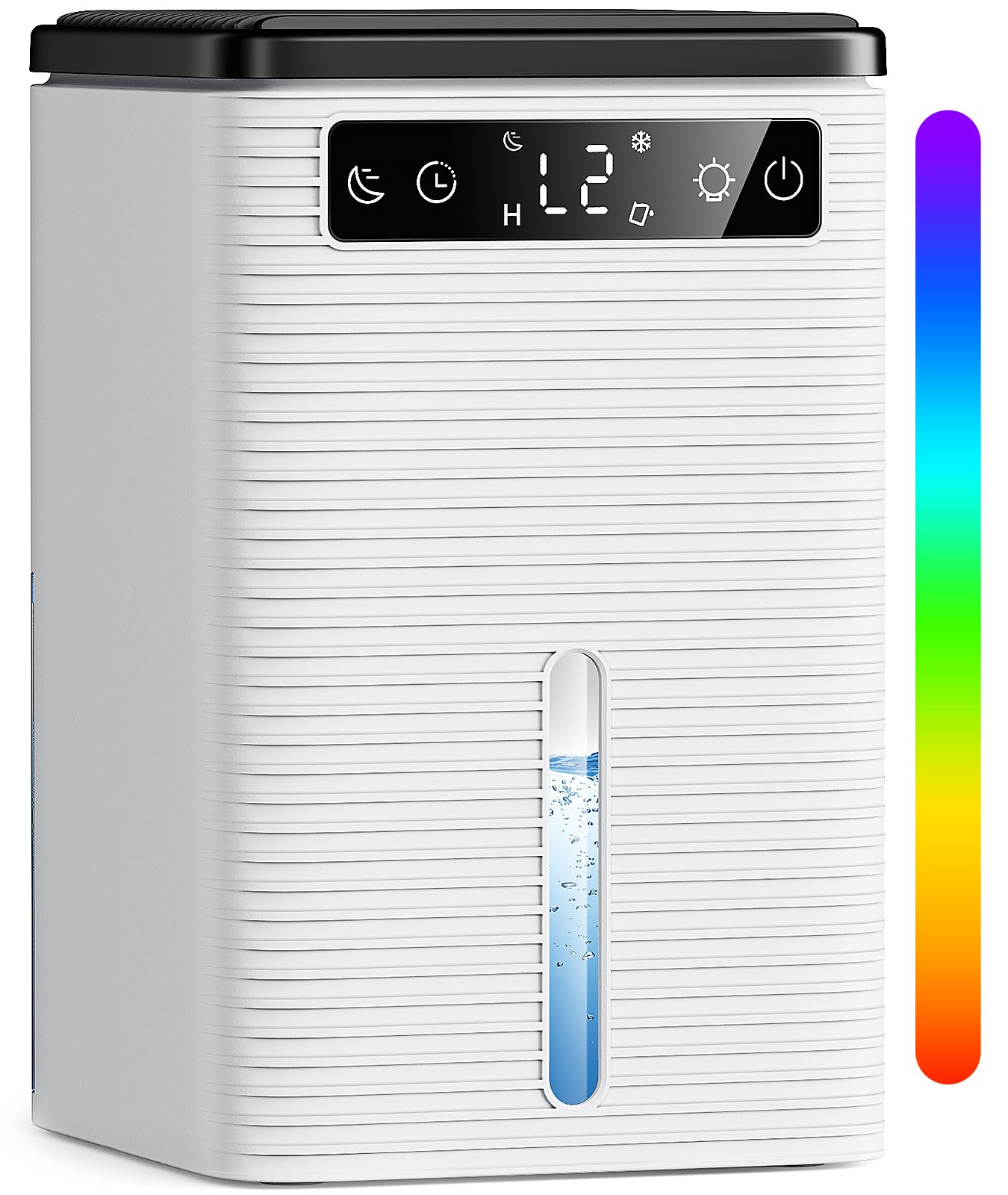 Deumidificatore Casa Muffa Portatile, Ultra Silenzioso (30dB) e Capiente (2500ML), 2 Modalità, Timer 2-12 Ore con Luce LED, per Deumidificare Bagno, Camera da Letto, Armadio e Piccoli Spazi, 760ml/24H