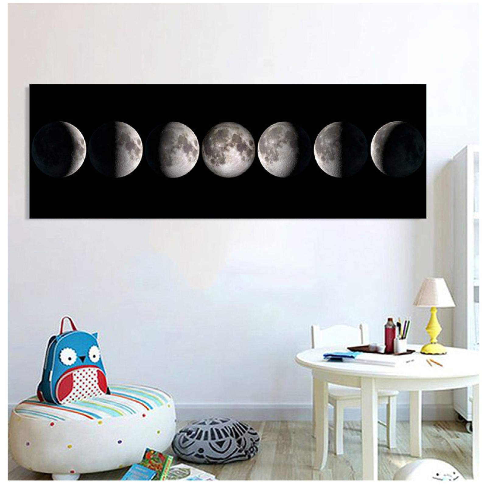 Toile de lune dorée abstraite, affiche d'art murale et imprimés pour décoration de maison  15