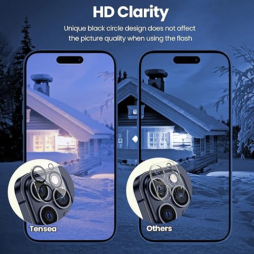 Miniatura 6 de Tensea 3 piezas Protector de pantalla de cámara para iPhone 15 Pro  15 Pro Max, protector de lente de película de vidrio templado, transparente de