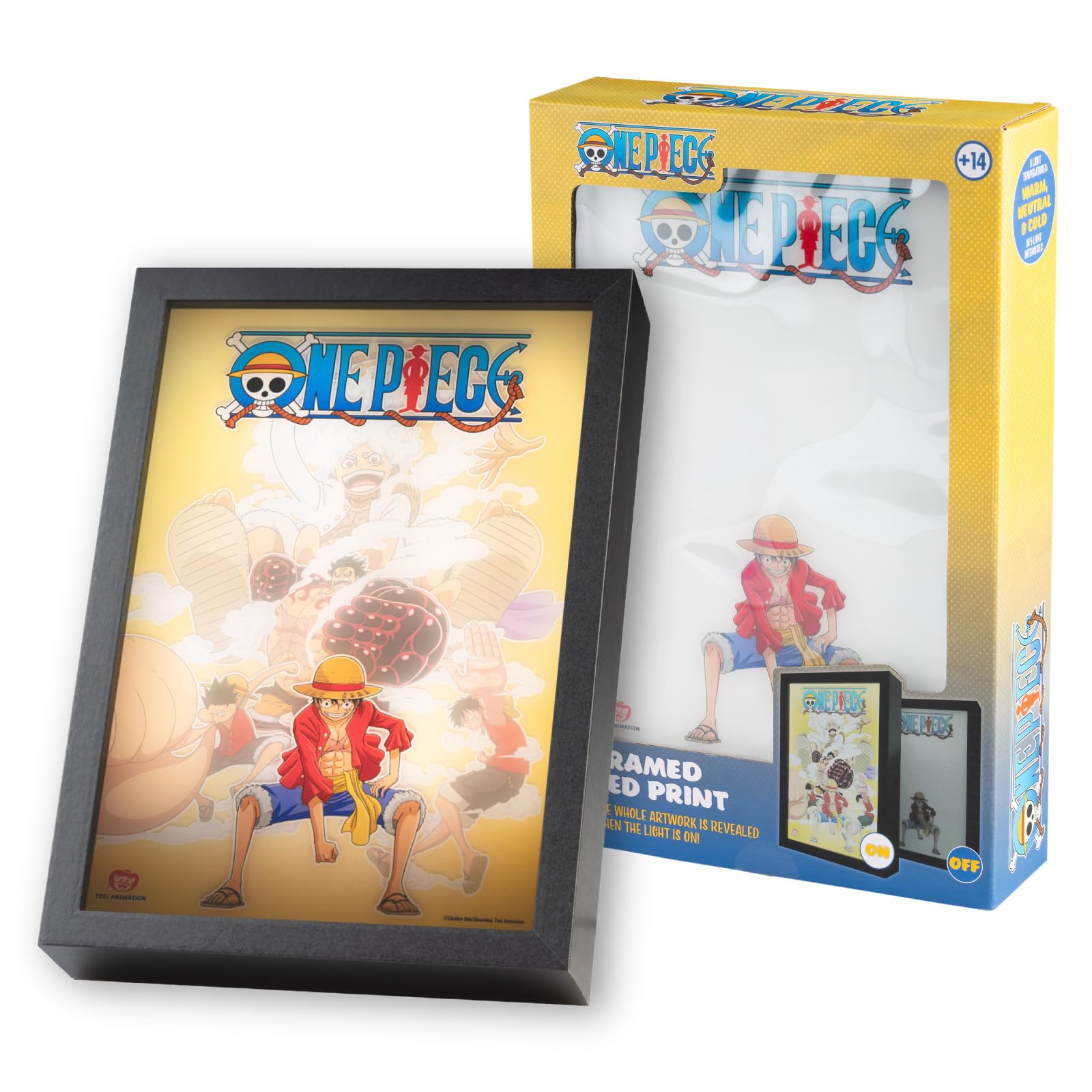 Grupo Erik Bild One Piece Lampe LED Licht Deko Rahmen mit Bild Licht - Stimmungslicht Schreibtisch - Nachttischlampe Kinder und Erwachsene Zubehör - Offizieller Manga Anime One Piece Geschenke Merch