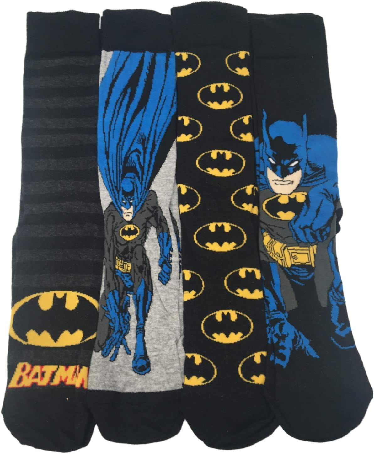 4x Pairs of Mens Boys DC Comics Official Batman"Superhero" Character Design Socks/UK 6-11 Eur 39-45