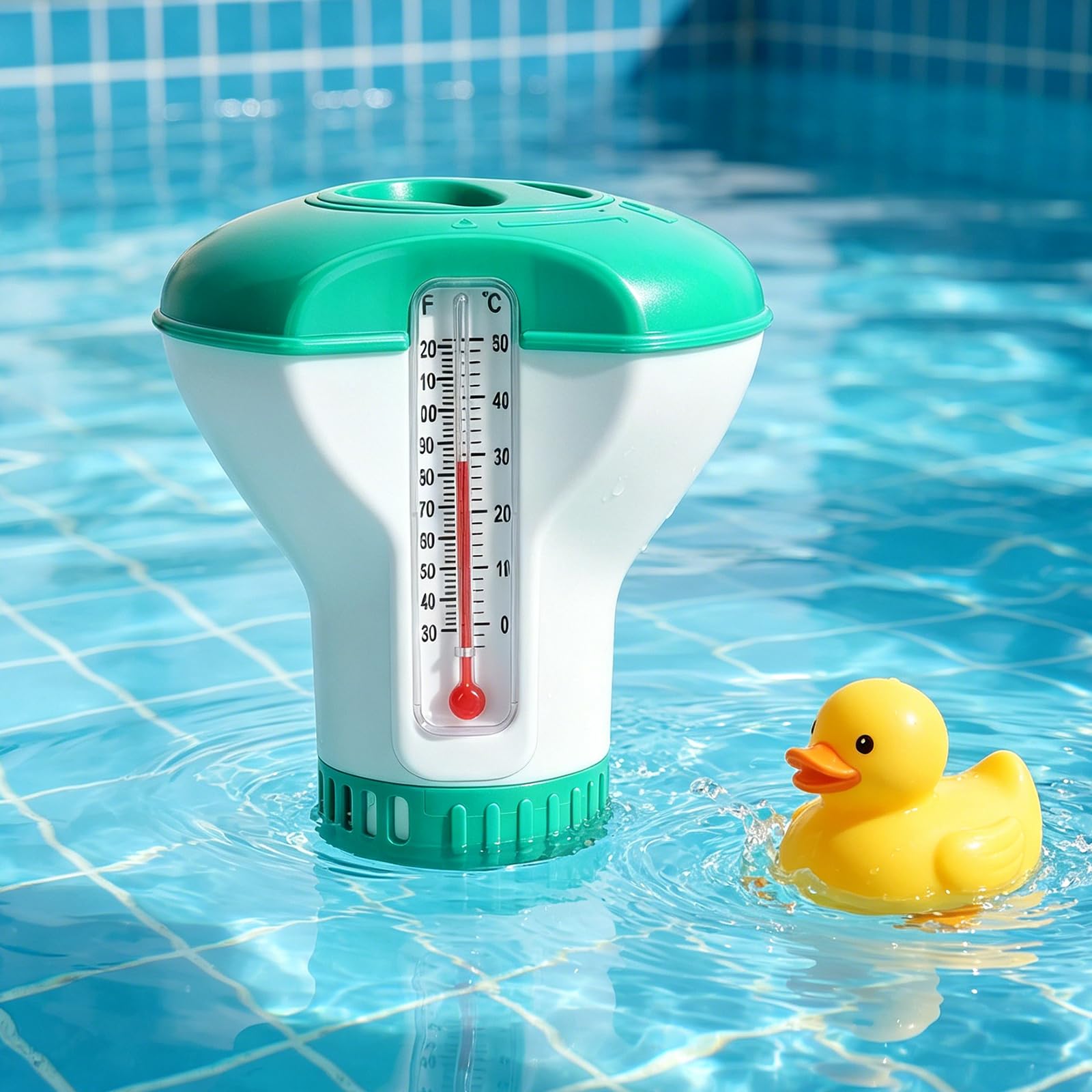 Leikurvo Lot de 2 distributeurs de chlore flottants : 12,7 cm, distributeur de chlore pour piscine, spa, jacuzzi (vert)