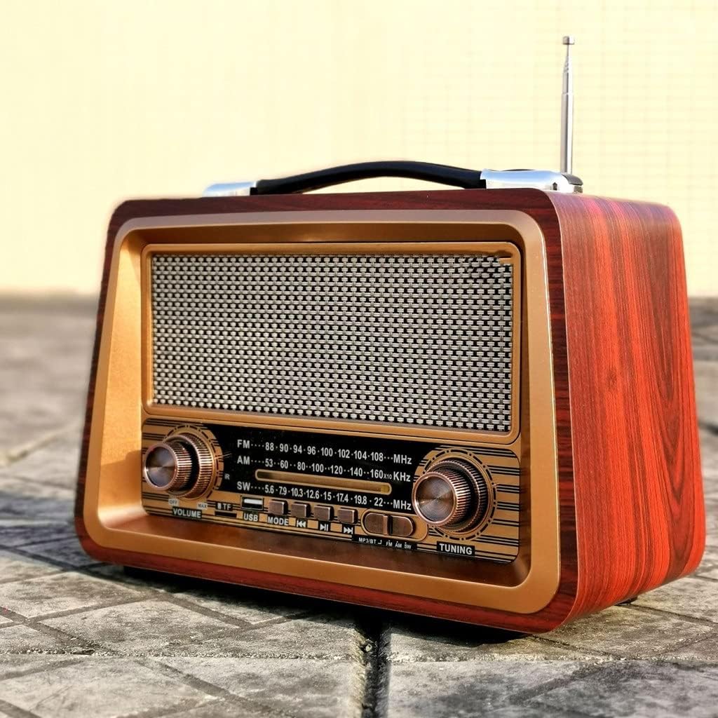 Retro Portable Radio -compatiable HiFi Speaker Stereo AM/FM Receiver Player