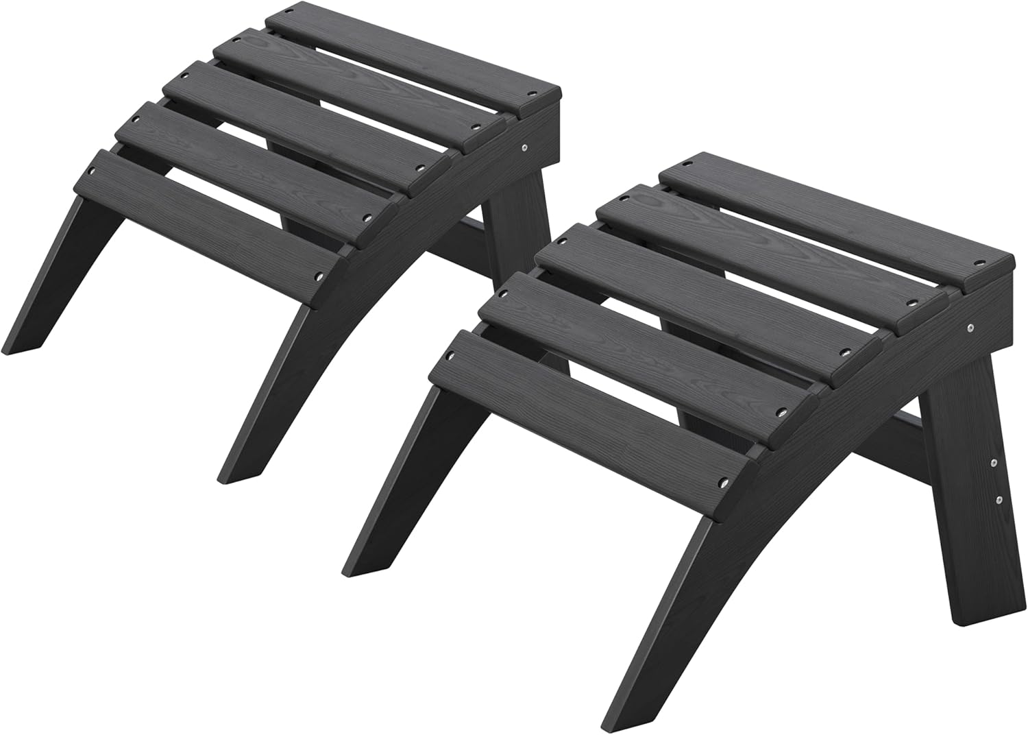 Adirondack Ottoman, HDPE Plastic Outdoor Foot Rest Stool for Patio Chair Backyard Porch Pool Deck Garden, All Weather Resistant Lightweight Portable Comfort(Gray)
