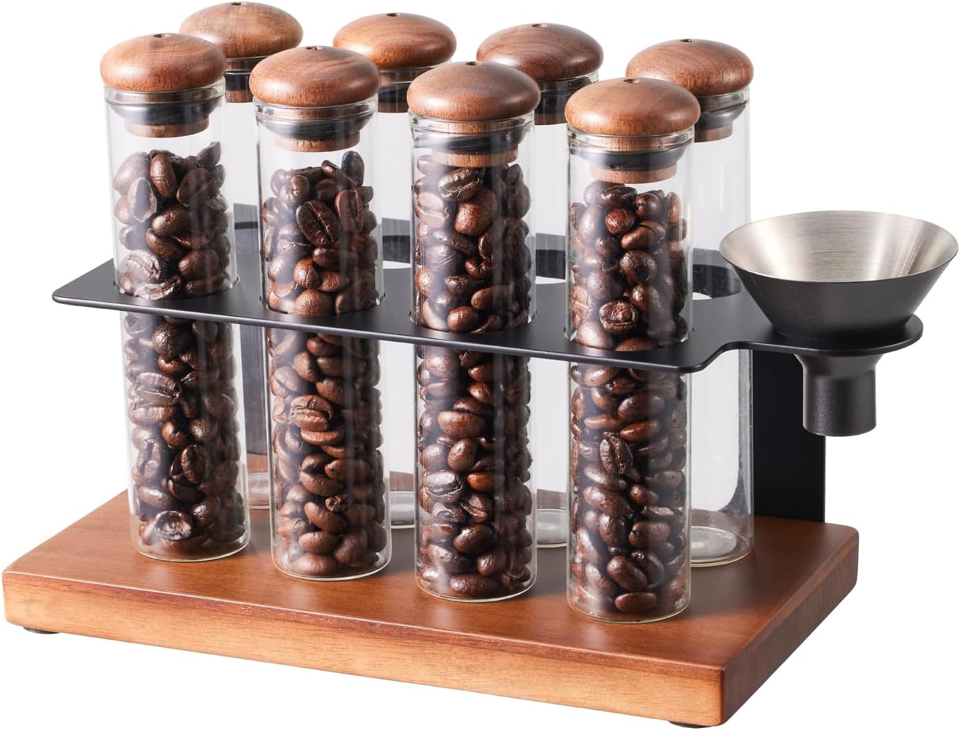 Coffee Bean Cellar Tubes Single Dose Set of 8 Borosilicate Glass Sealing Tubes for Espresso Enthusiasts and Baristas One-Way Exhaust Valve Stopper for Smoother Pouring Without threads