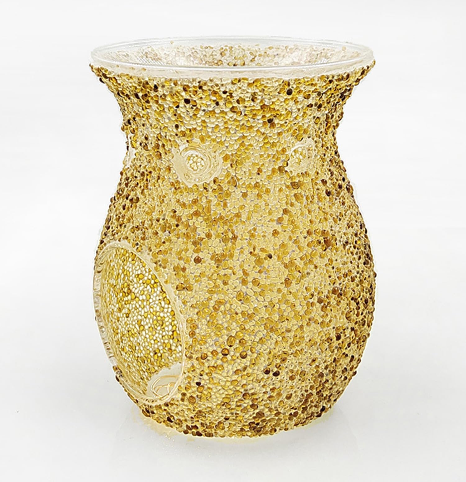 Mosaikglas, romantische Duftlampe, Teelichthalter, Duftwärmer, Räucherstäbchen, Aromadiffusor für Hochzeit, Weihnachten, Heimdekoration, Gelb