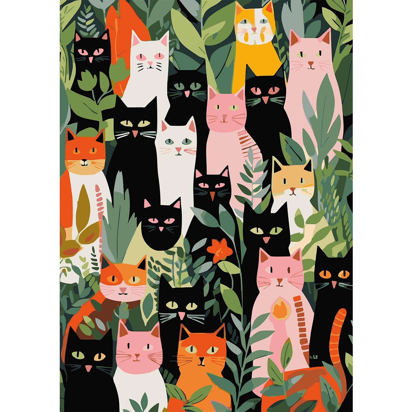 NAIMOER Cat Diamond Art Kits for Adults, DIY Full Drill Diamond Painting Animal Cat Kits Pictures, Adults Diamond Art on Canvas for Relaxation Home Decor 30x40cm — image 1