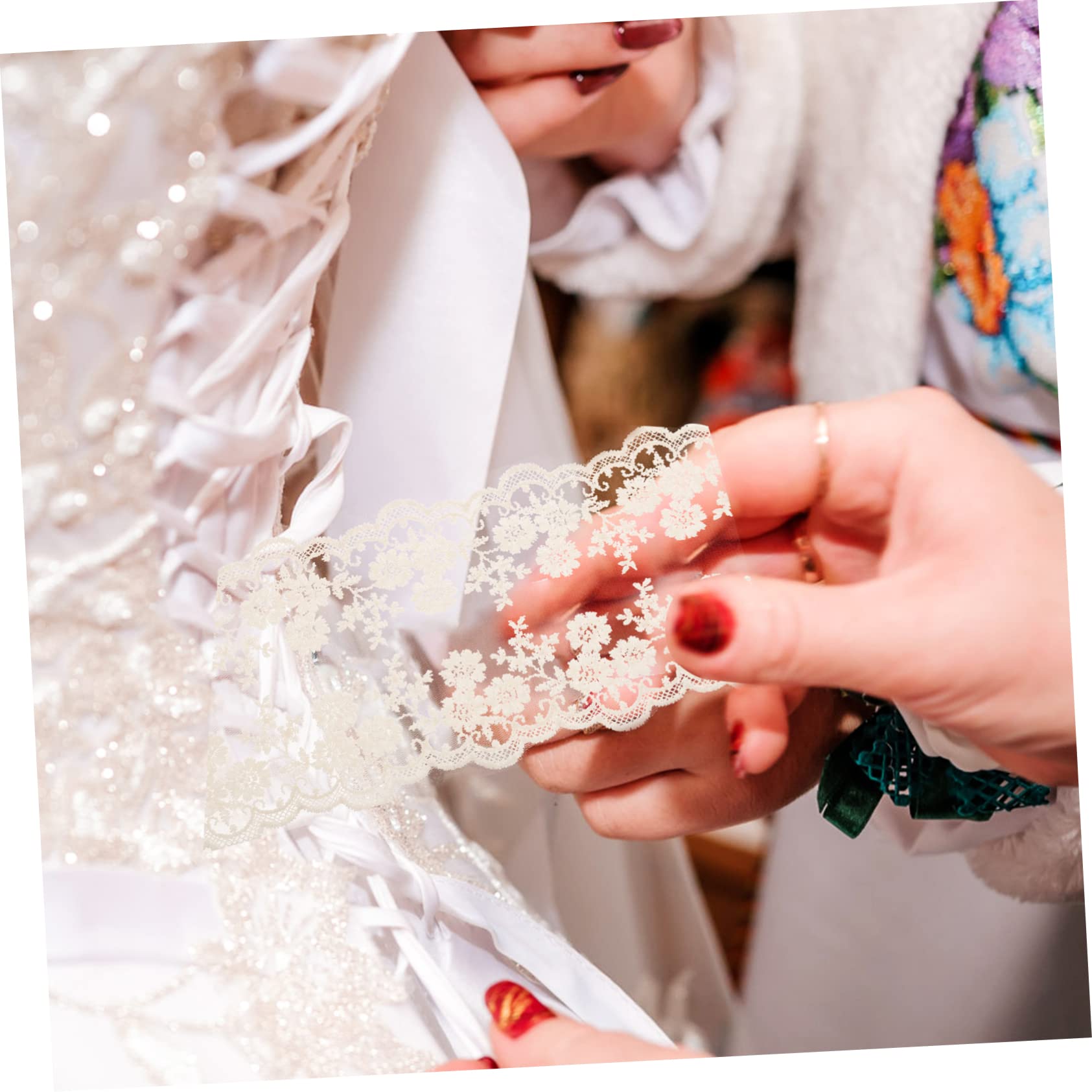Tofficu 5rollos Encaje Floral De Para Boda y Ribete De Para Vestidos y Manualidades Material De Costura Sin Elasticidad
