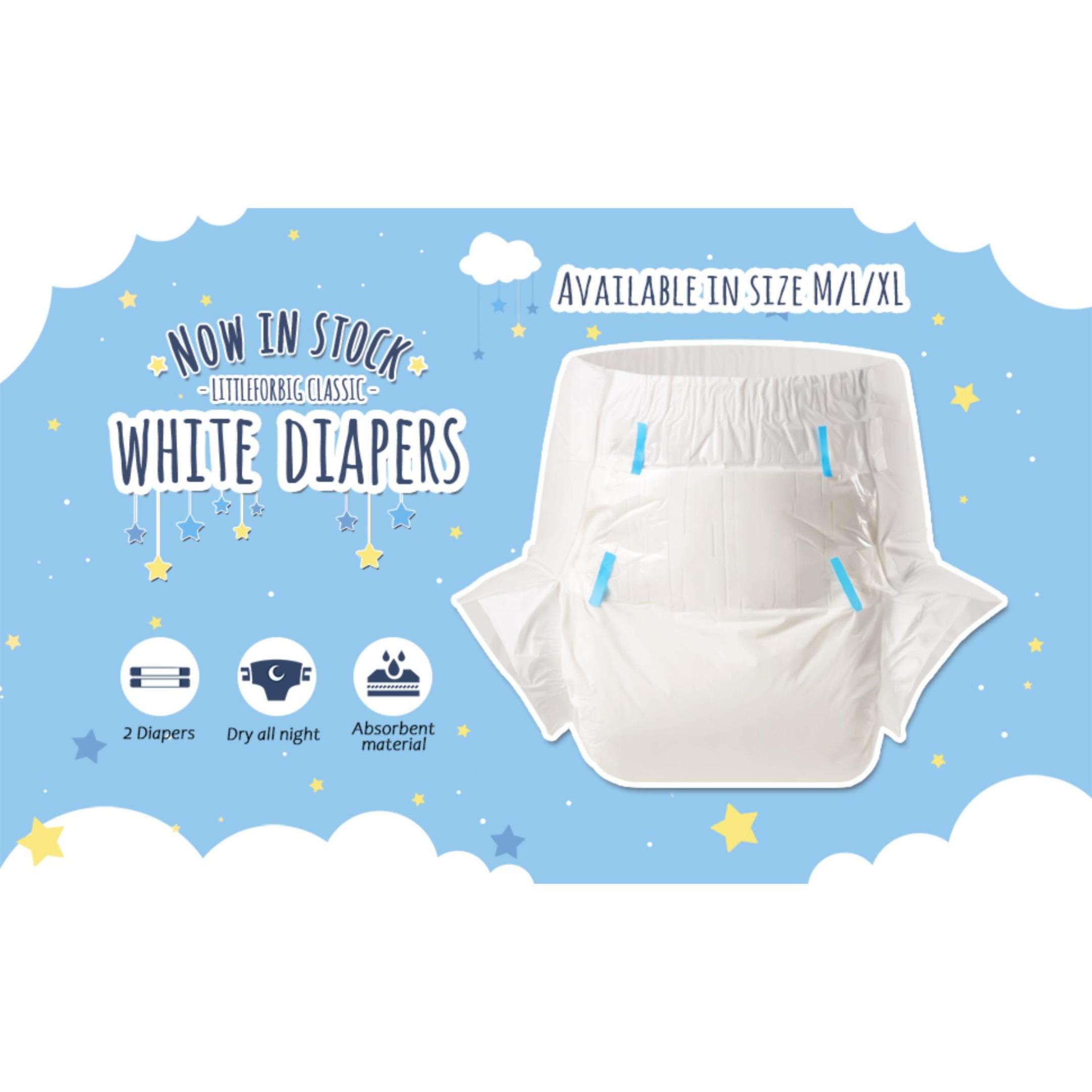 Amazon.com: Littleforbig Diaper 2 Pieces - ABDry White Diapers (X