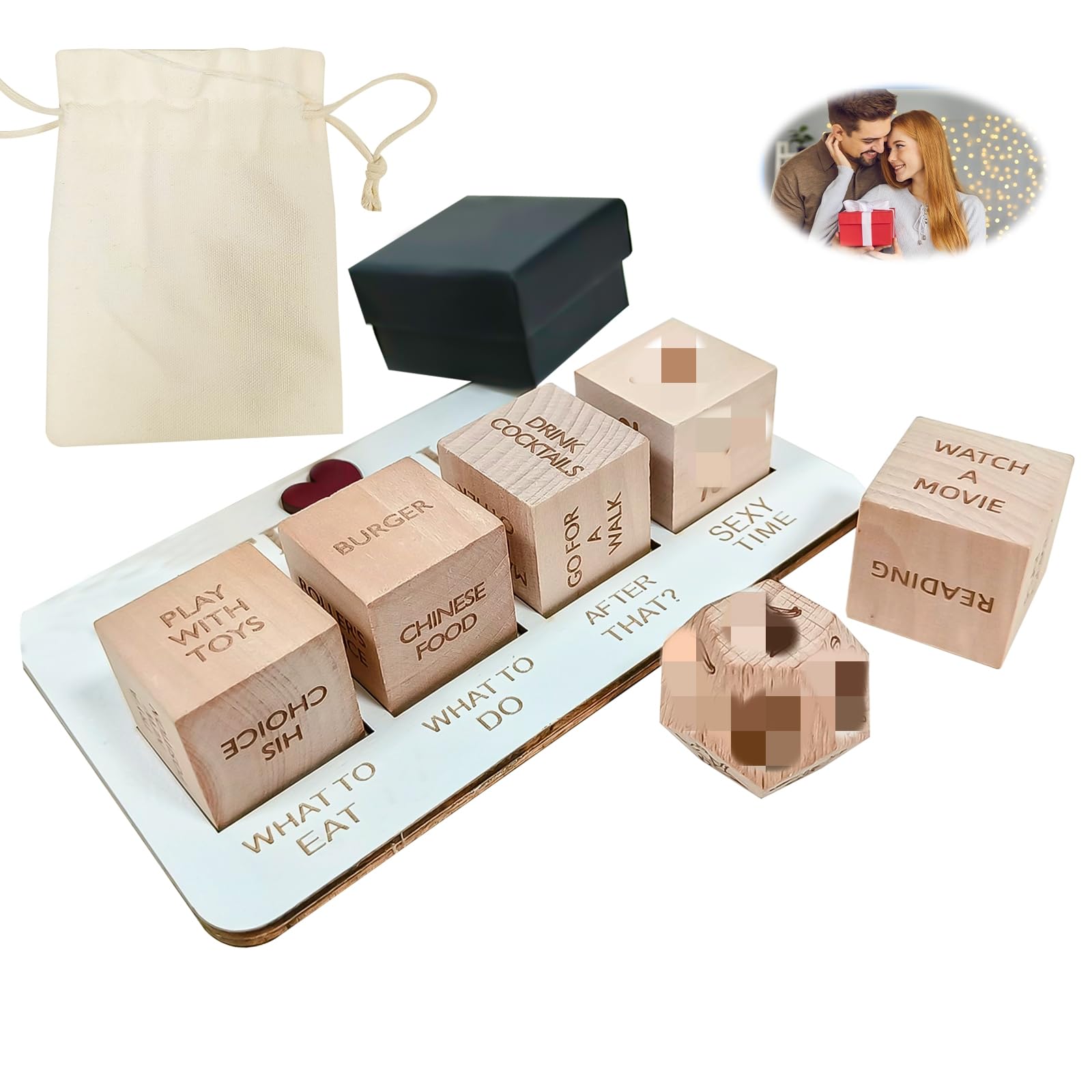 Photo 1 of Date Night Dice for Couples, Couples Games Date Night Ideas, Decision Dice, Valentine's Day Gifts for Girlfriend or Boyfriend, Anniversary Christmas Birthday Gifts for Husband Wife 6 Pieces Set