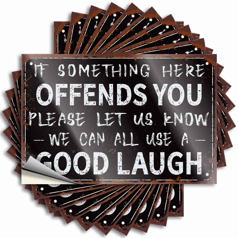 Quote Assorted Room Decore Waterproof - If Something Here Offends You Please Let Us Know Ideas Self Adhesive Decal for Truck Use(8X12CM)