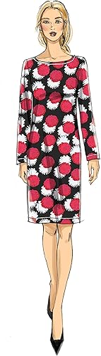 Miniatura 5 de Vogue V9325E5 - Vestido ajustado con forro para mujer, tallas 14-22, color blanco