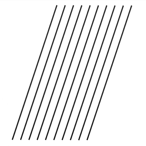 Varillas de fibra de carbono de 0.059 in x 11.811 in barra redonda mate sólida para manualidades de bricolaje RC modelo de avión coche 10 unids