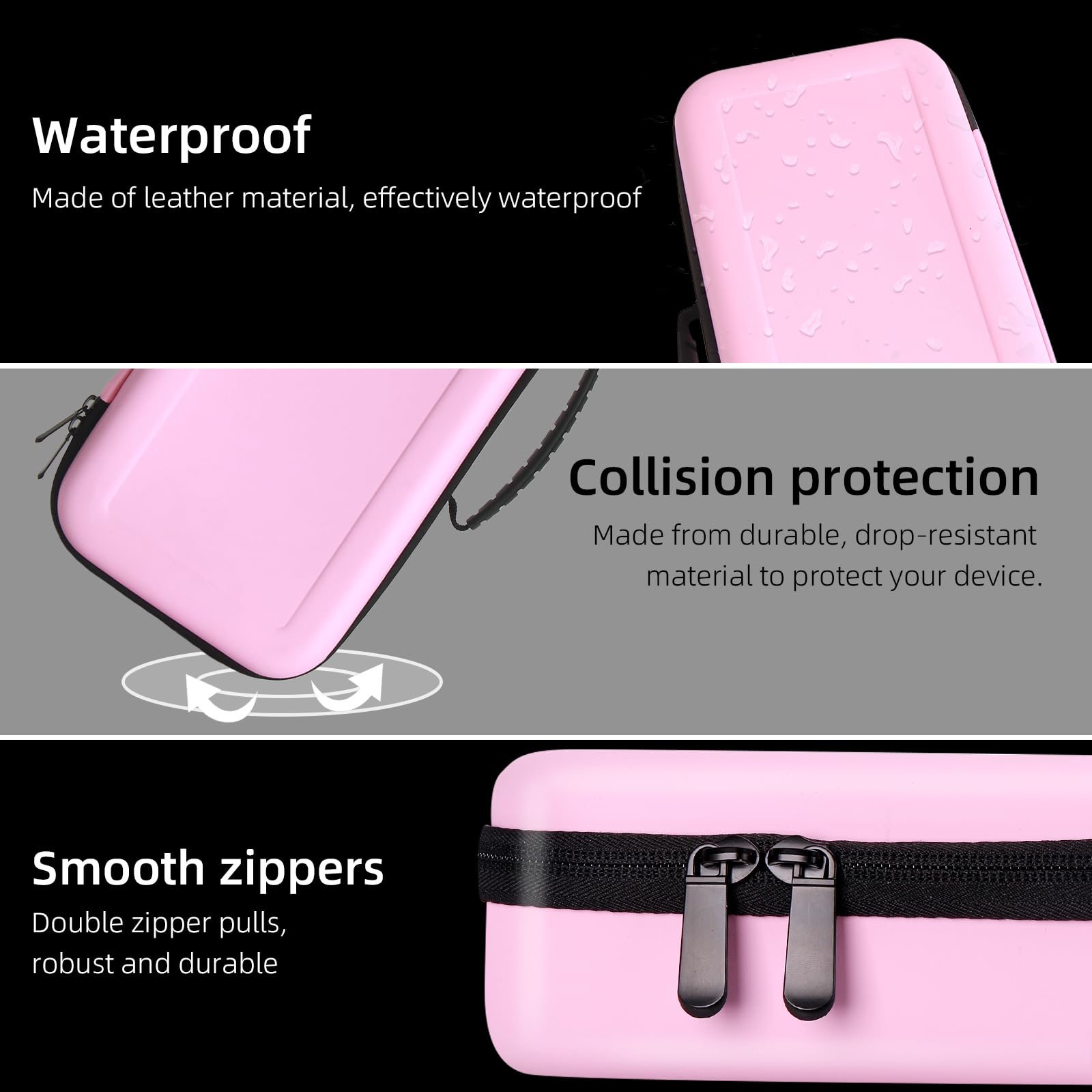 Funda rígida de viaje de poliuretano para alisador Dyson Airstrait HT01 y fuente de alimentación, impermeable, a prueba de golpes, funda de transporte de almacenamiento (rosa)