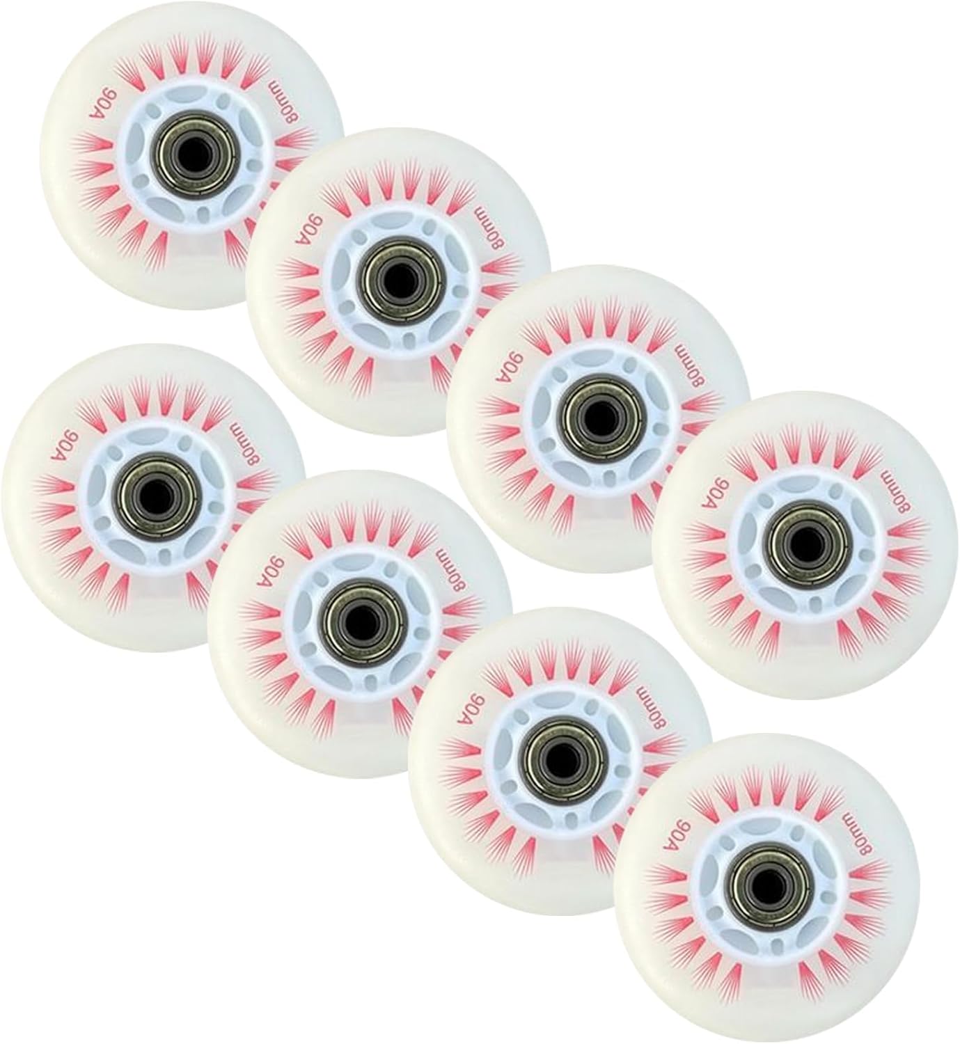 Inline Skate Wheels Outdoor/Indoor 8-Pack LED Inline Roller Skate Wheels Light Up 90A Freestyle with Bearings 60/62/64/68/70/72/76/80mm Replacement Wheels