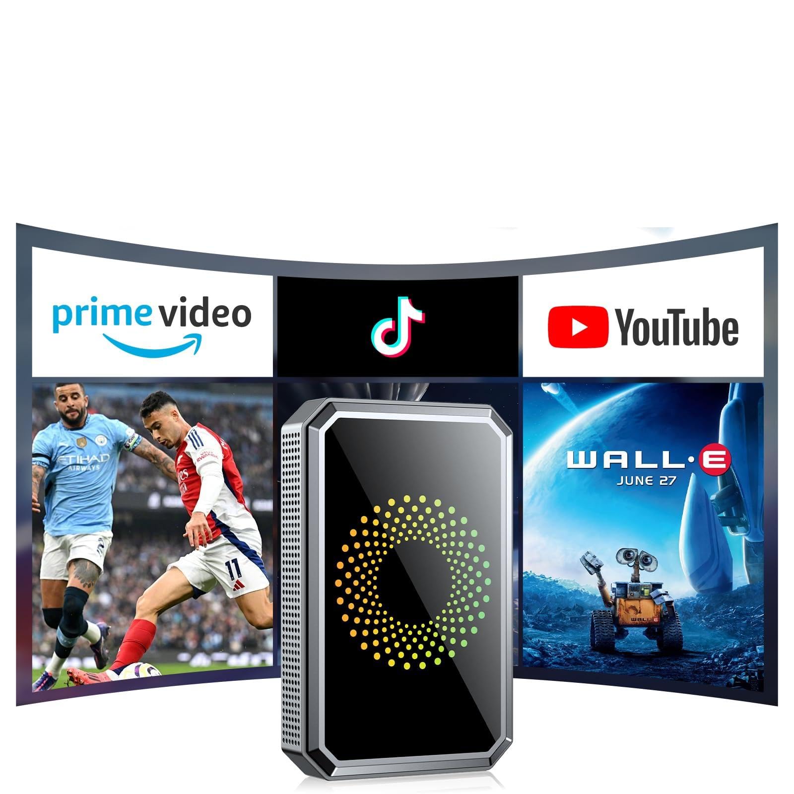LAMTTO Draadloze Magic AI Box 3 In 1 CarPlay Adapter Bulit-in YouTube Netflix Multimedia Video Adapter met USB Schijf, Dual Band WiFi voor Auto's met OEM Bedraad CarPlay/Android Auto vanaf 2016