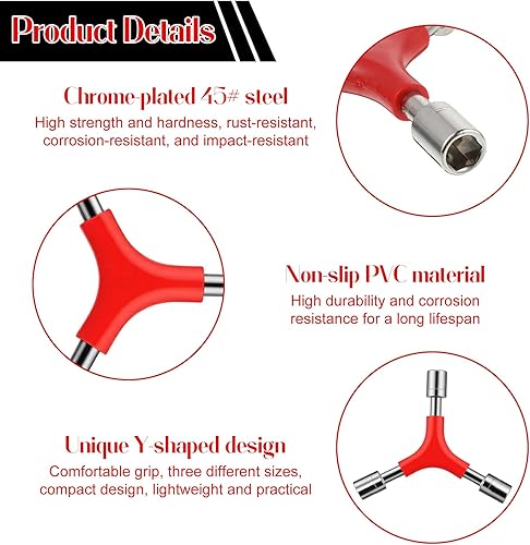 Miniatura 3 de 4 unids 3 vías llave hexagonal bicicleta herramienta en forma de Y herramientas de reparación de bicicletas llaves externas 450.236 in tipo Y