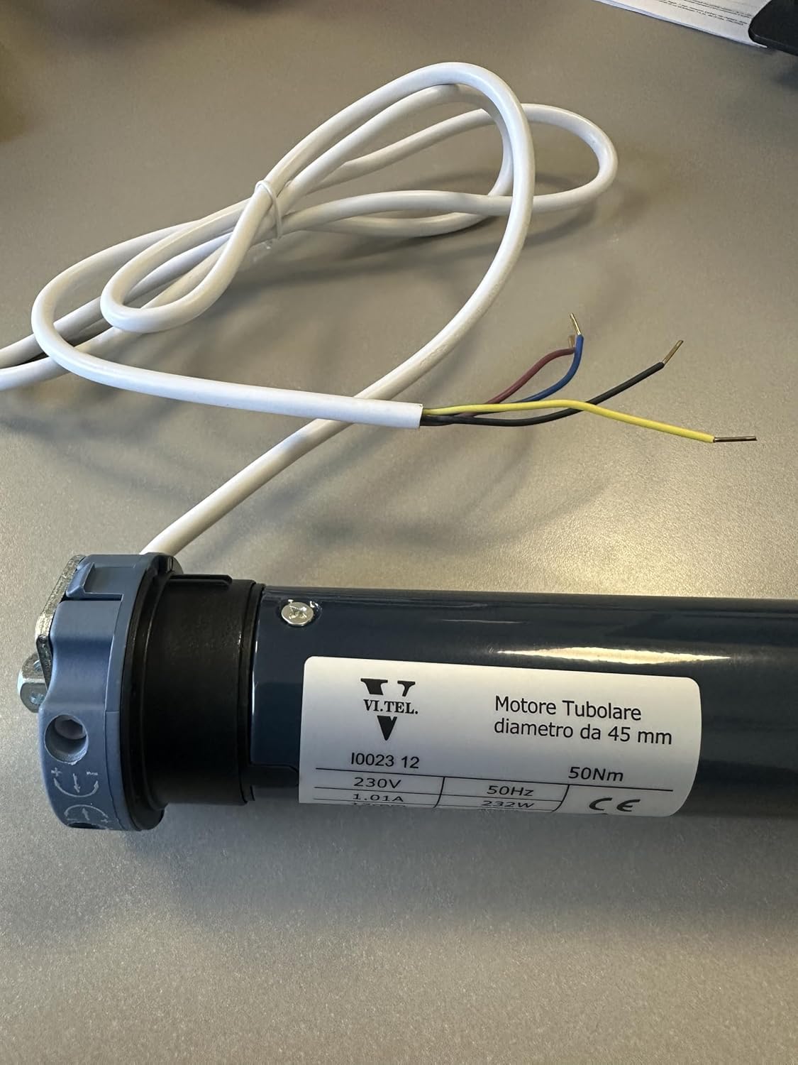 VI.TEL. Motore per tapparelle elettriche avvolgibili da 50 Nm - 100 Kg con STAFFA DI SUPPORTO ED ACCESSORI INCLUSI. Automazione avvolgimento tapparella