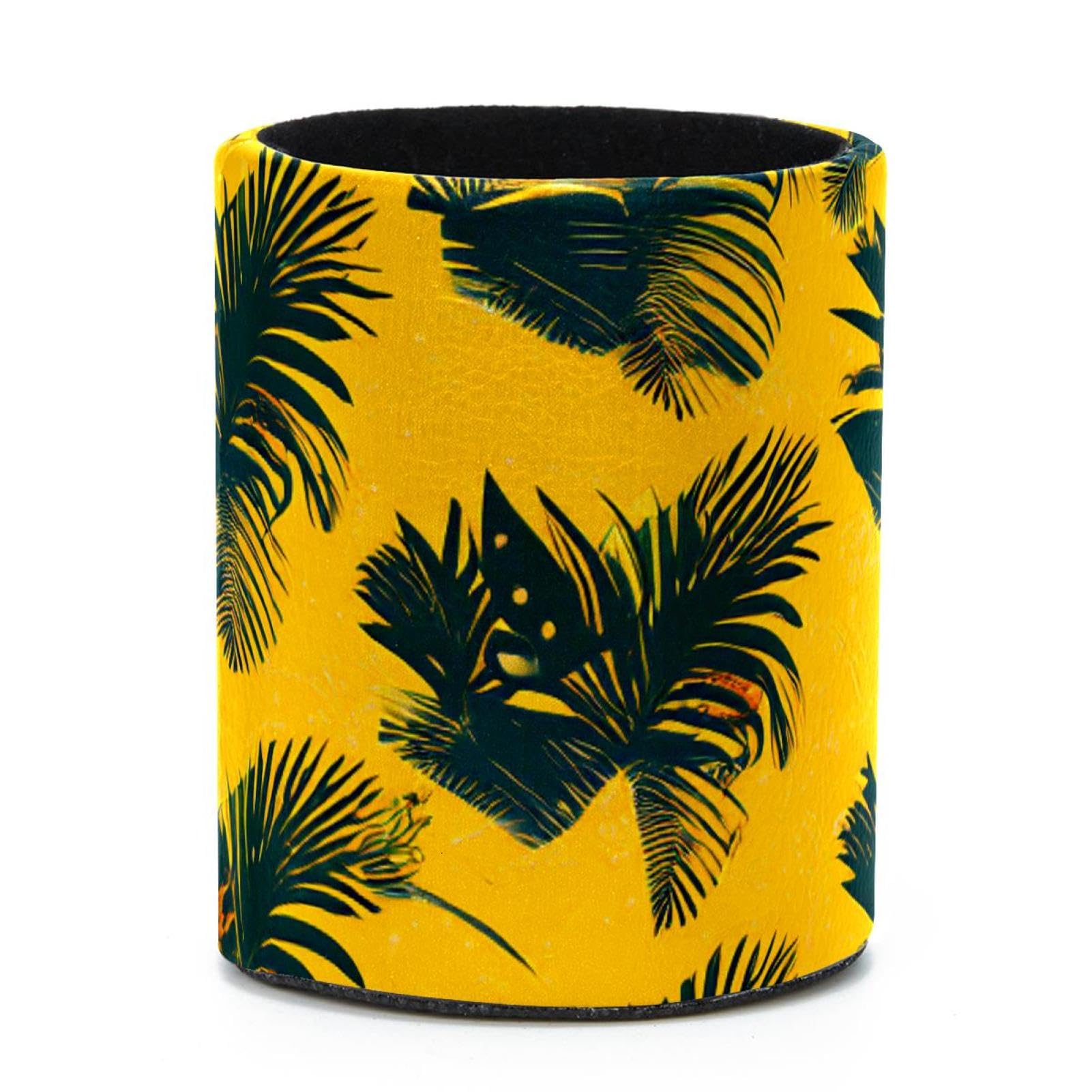 VAPOKF Round Pencil Holders for Desk, Tropical Palm Pen Holders Pen Pot Makeup Brushes Storage Desktop Stationery Supplies Organiser for Home Office