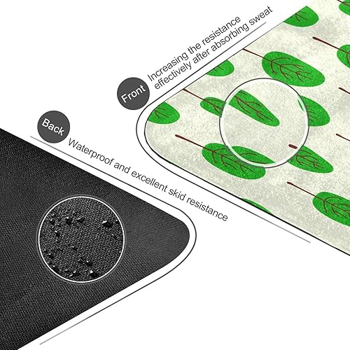 Miniatura 3 de Cartoon Tree Yoga Mat with Bag Included, Non Slip Fitness Workout Mat, Foldable Suede Rubber Yoga Mat for Yoga Pilates and Fitness, 70.8" L x 26" W