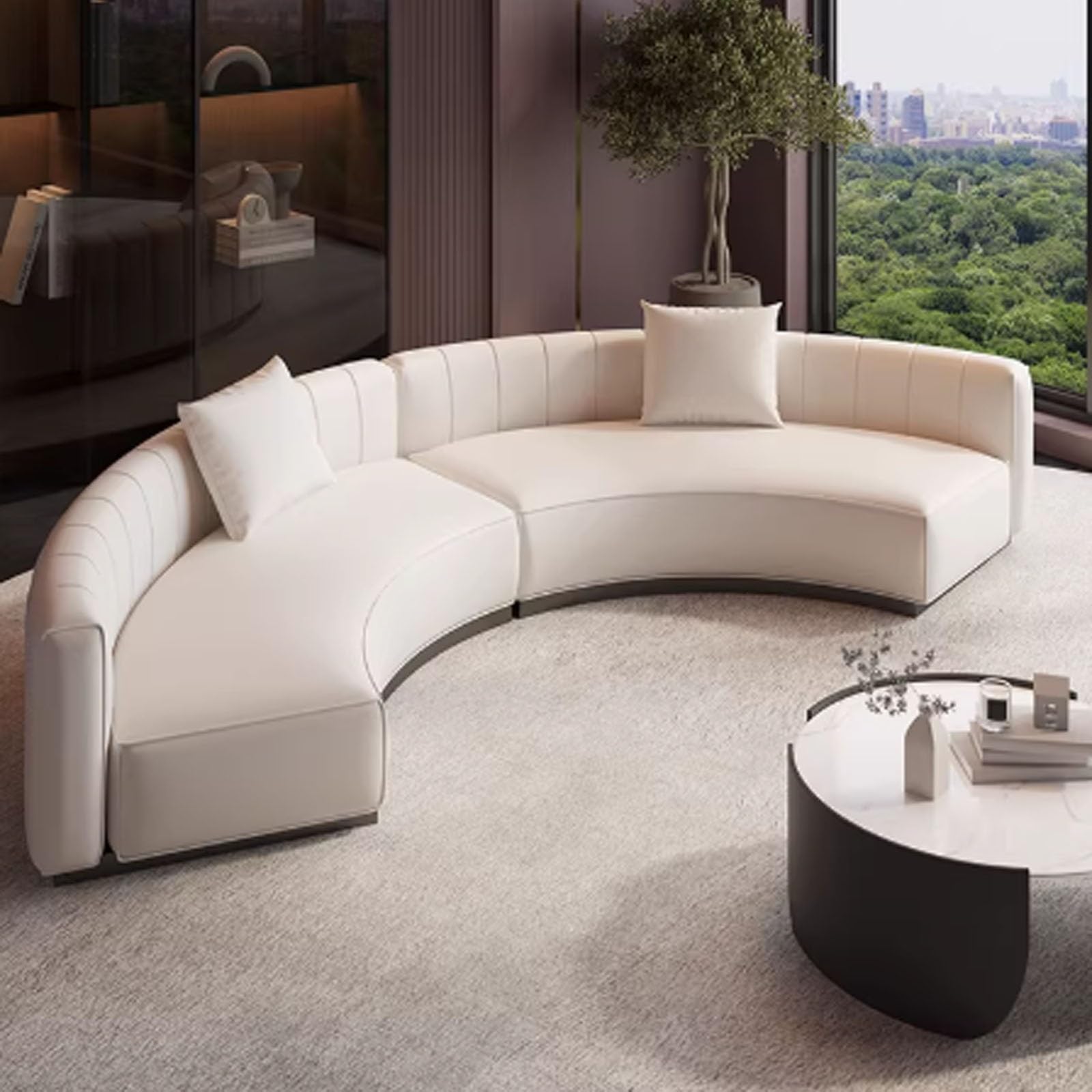 Moderno sofá semicircular, diseño único para oficinas, hoteles, áreas de recepción y áreas de descanso, muebles contemporáneos de lujo