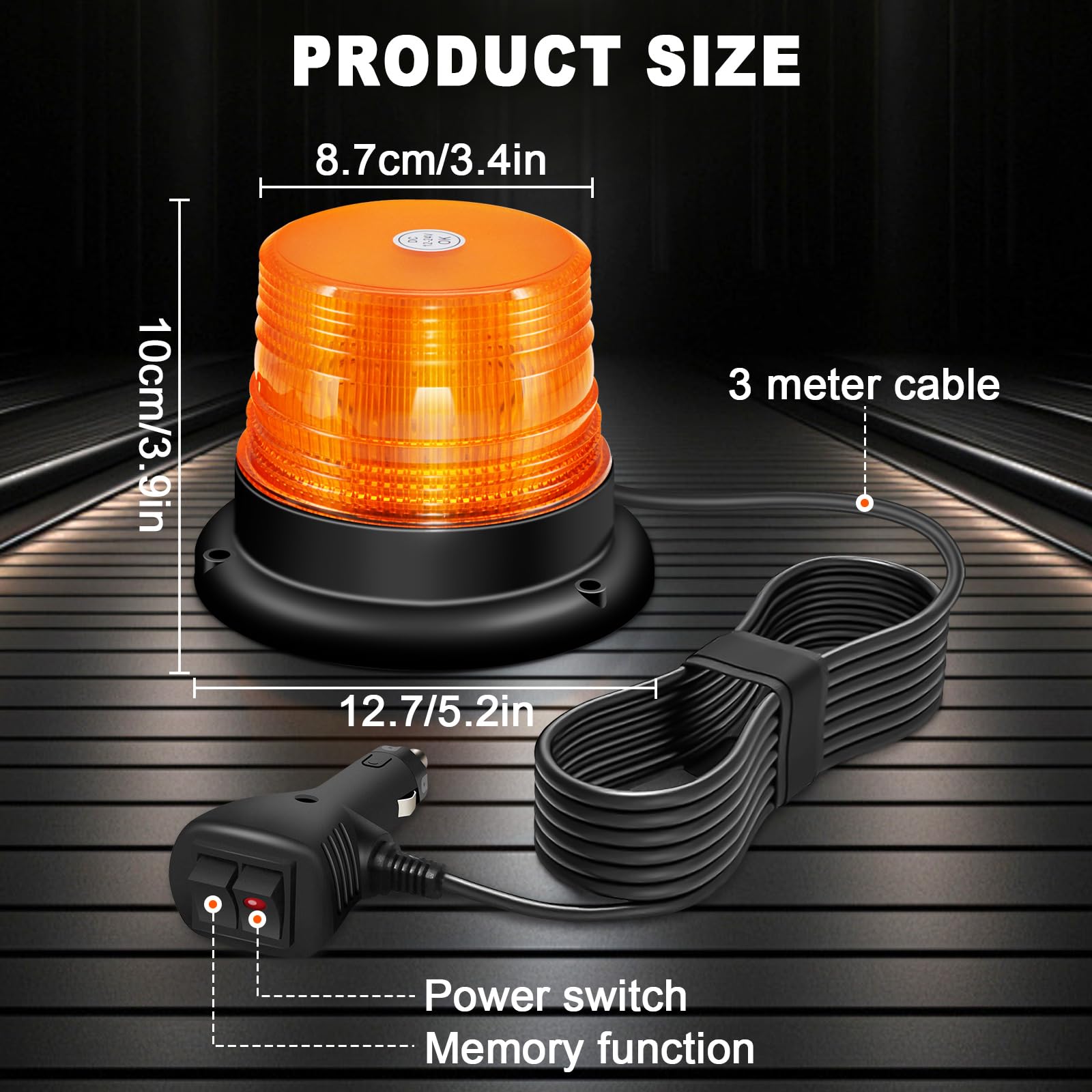 2-Pack Magnetic Wireless Strobe Lights - Rechargeable Amber Emergency Beacon For Trucks, Forklifts, UTVs