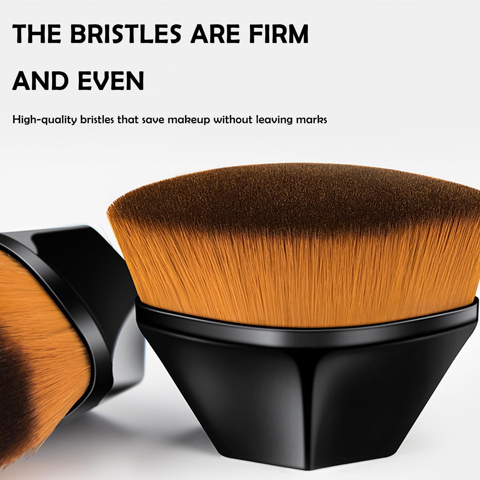2 Pcs Multifunctional Kabuki Brush - Foundation, Blusher, Powder, Concealer - Portable Case - Blends Liquid, Cream - Image 4