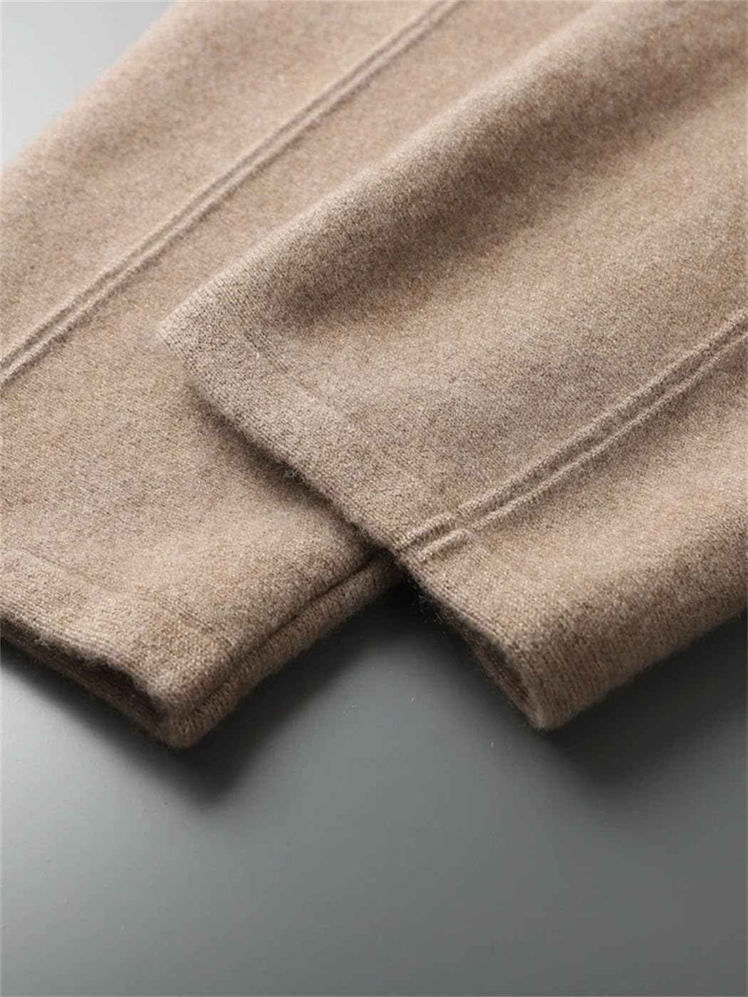 Men's 100% Cashmere Pencil Pants Elasticated Waist Pockets Knitted Trousers Winter Thick Warm Soft Sweatpants