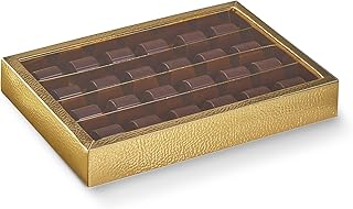 Boxes Craftory Pack of 10 Truffle Boxes - Ideal for Chocolates, Truffles, Chocolate Covered Strawberries and Mini Donut - 8.46" x 5.7" x 1.37" Gold Leather