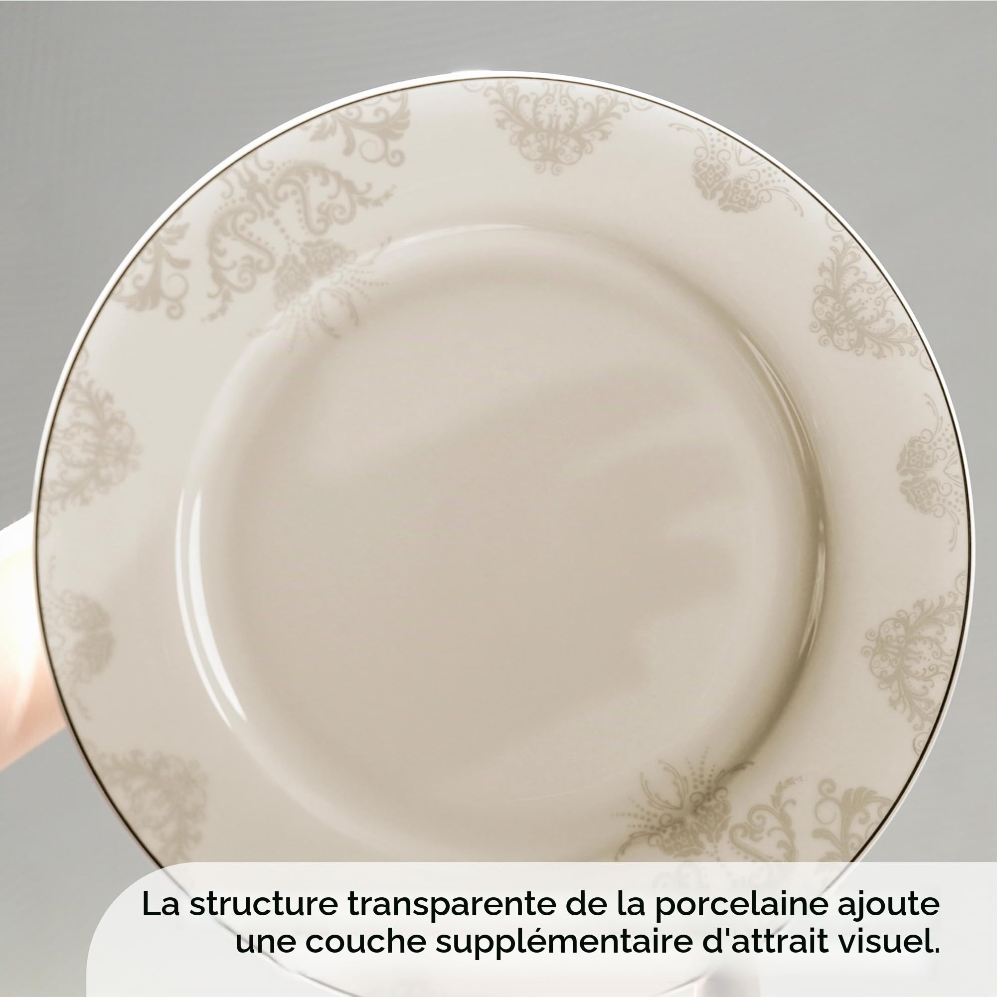 Karaca Siena Assiettes Service de Table 12 Personnes, 53 Pièces, Set de Vaisselle Porcelaine avec Assiette, Bols, Plateaux de Service Rectangulaires, Salier et Poivrier, Blanche