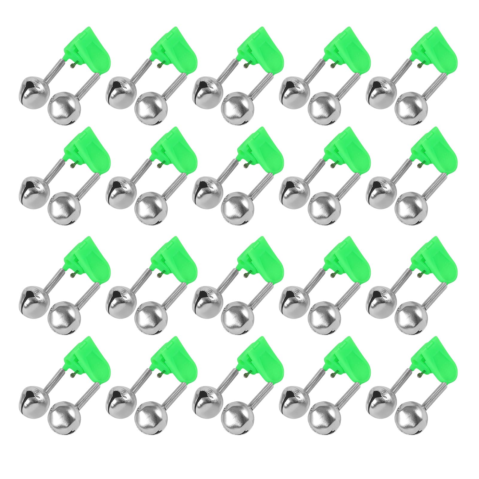 ETAWDE 20Pcs Fishing Bells Fishing Alarm Fishing Bells Clip Fishing Rod Alarm Double Alert Bells Fishing Bites Alarm Indicators