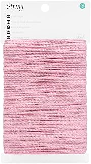 KINGLAKE 50m Pink Cotton String, 2mm Macrame Bakers Twine Butchers Kitch...