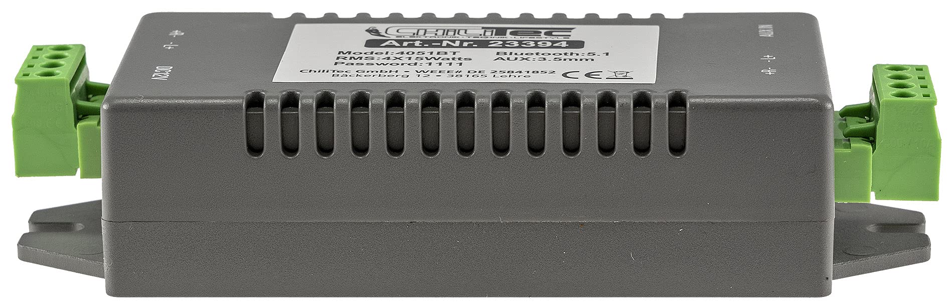 ChiliTec Amplificateur Bluetooth 4 canaux Mini encastrable 12 V
